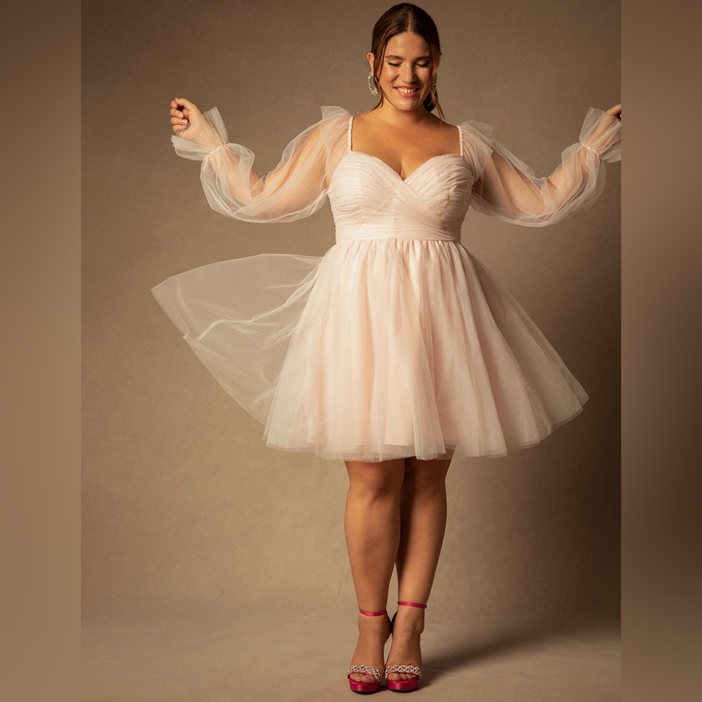 Bridal by ELOQUII Off The Shoulder Empire Mini Dress
